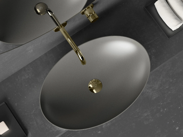 SLIDE - Countertop oval Vetro Freddo® washbasin by Glass Design - view 2